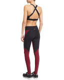 Quasar Mesh-Inset Sport Stirrup Leggings, Shiraz