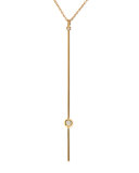 14k Gold Bar Pendant Necklace with Diamond