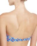 Elba Mosaic-Print Bandeau Bikini Swim Top, Multicolor