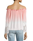 Lela Ombre Off-The-Shoulder Top, Melon Ombre