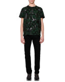 Camo & Star-Print T-Shirt, Green/Black