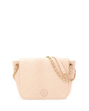 Marion Quilted Small Flap Shoulder Bag, Pale Apricot