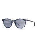 Boundary Abstract Round Sunglasses, Blue