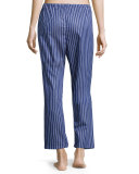 Downtown Poplin Pajama Pants, Blue Pattern