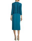 Sleeveless Round-Neck Jersey Shift Dress