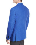 G-Line Two-Button Linen Sport Coat, Blue