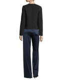 Quincy Quilted Snap-Front Jacket, Black