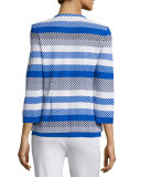 Tailored 3/4-Sleeve Striped Jacket 