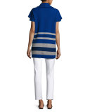 Sleek Viscose Jersey Crystal-Trim Tee