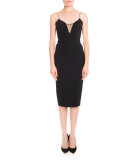 Sweetheart-Neck Sleeveless Sheath Dress, Black