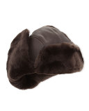 Corbett Leather Trapper Hat, Brown