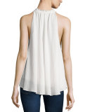 Asientos Embroidered Sweep Top, Cream