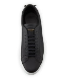 Urban Street Leather Low-Top Sneaker, Black