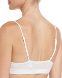 Mesh & Organic Jersey Basic Bralette, White