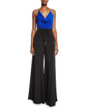 Drawstring Wide-Leg Palazzo Pants