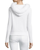 Cashmere Fox-Fur-Trim Hoodie