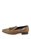 Metallic Leather Tassel Loafer, Gold