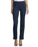Catherine Slim-Leg Ankle Pants, Navy