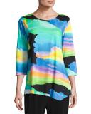 Resort Skies Stretch Knit Top