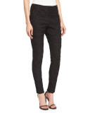 Folkloric Jacquard Cropped Pants, Caviar
