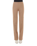 Carol Classic Flat-Front Pants, Camel