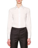 Long-Sleeve Button-Front Blouse