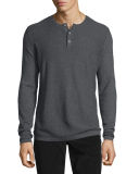 Jersey Mix-Stitch Long-Sleeve Henley T-Shirt