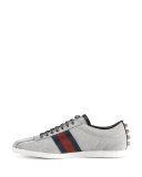 Bambi Glitter Web Low-Top Sneaker, Aegento