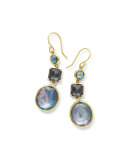 18K Rock Candy 3-Stone Drop Earrings in Midnight Rain