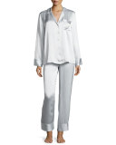 Satin Silk Two-Piece Pajama Set