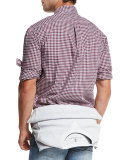 Check Basic-Fit Sport Shirt, Navy