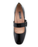 Tartt Patent Mary Jane Pump, Black/Silver