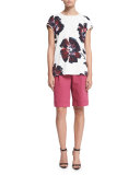 Rivington Pleated-Front Shorts, Sangaria  
