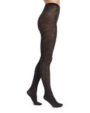 Zoi Semisheer Patterned Tights, Black