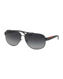 Steel Aviator Sunglasses, Gray