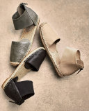 Coy Two-Piece Espadrille Flat, Black