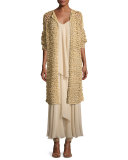 Bernadine Tiered Chiffon Slip Gown, Palomino