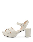 Crisscross Leather Platform Sandal, Talco
