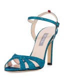 Westminster Glitter Strappy Sandal, Blue