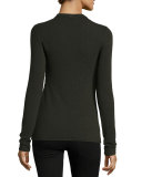 Tripping Crossover-Front Sweater, Olive