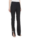 Side-Button Sailor Pants, Black