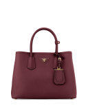 Saffiano Medium East-West Tote Bag, Red (Granato)