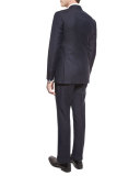 Wool-Blend Two-Button Jacket, Indigo