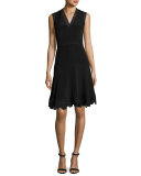 Adena Sleeveless Lace-Trim A-Line Dress