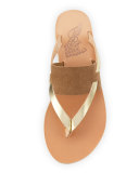 Zenobia Flat Thong Sandal, Taupe