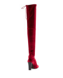 Alllegs Velvet Over-the-Knee Boot, Scarlet