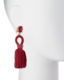 Short Silk Tassel Drop Earrings