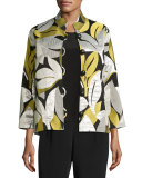 Easy-Fit Leaf Jacquard Jacket, Multi