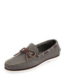 Yarmouth USA Leather Boat Shoe, Charcoal