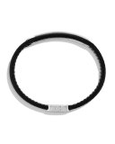 Men's Leather Cable ID Bracelet